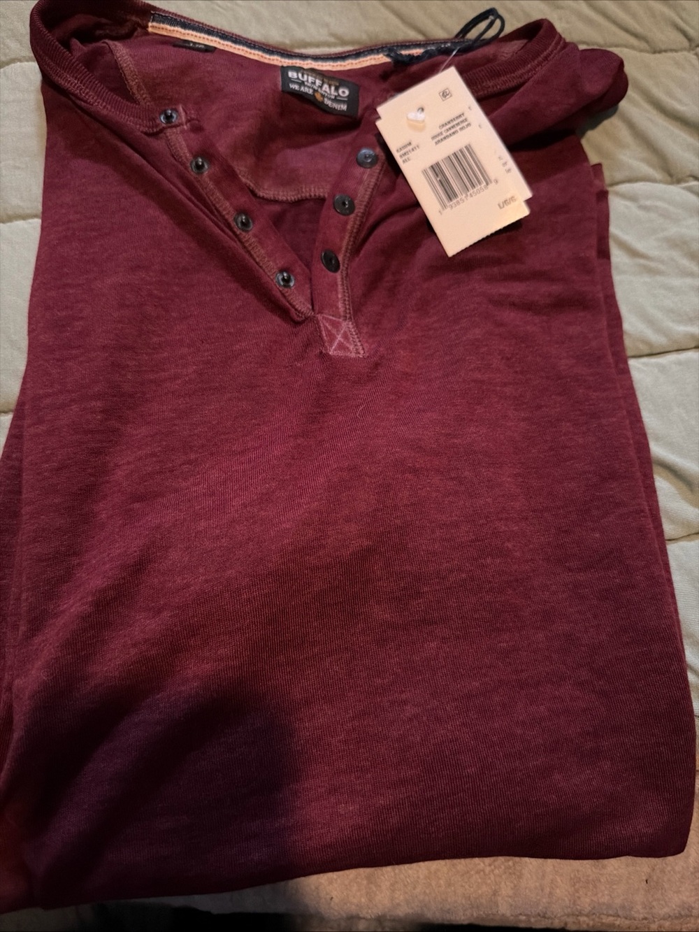 Buffalo David Bitton Men's Wine short Sleeve Henley